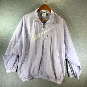 Nike Sportswear Essential‎ Woven Jacket Women Large Lavender Mesh Lined Full Zip